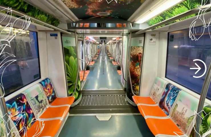 Metro A: treno trasformato in un giardino itinerante per la mobilità sostenibile