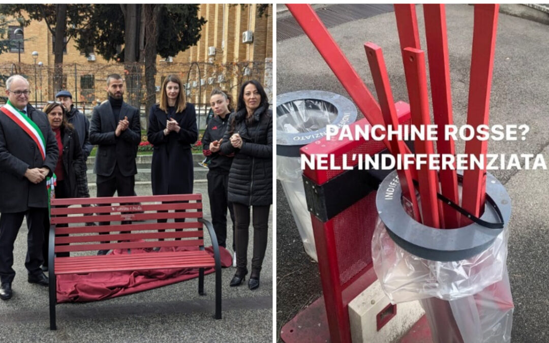 Attivisti irrompono alla Sapienza e danneggiano la panchina rossa appena installata