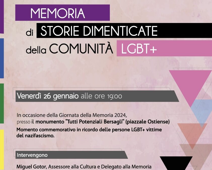 Giornata della Memoria: commemorazione in ricordo delle vittime LGBT+