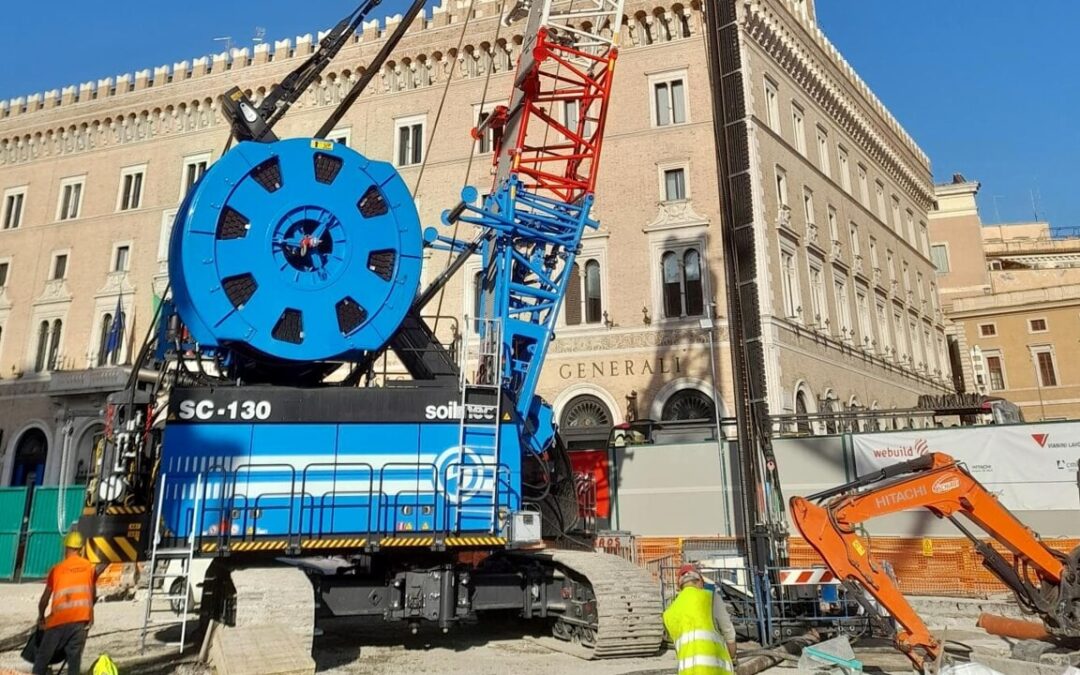 Piazza Venezia: entra in funzione l’idrofresa per la metro C, scaverà fino a 85 metri
