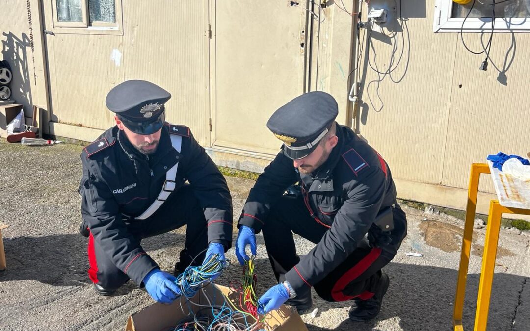 Ricettazione nel campo nomadi, Carabinieri denunciano uomo trovato in possesso di 17 chili di rame
