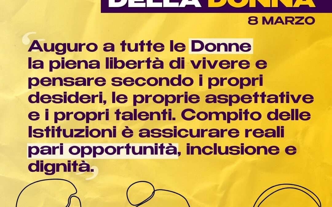 L’augurio alle donne del presidente della Regione Lazio, Francesco Rocca