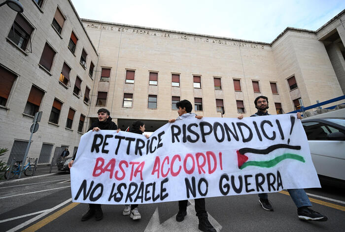 La Sapienza: corteo pro Palestina degli studenti