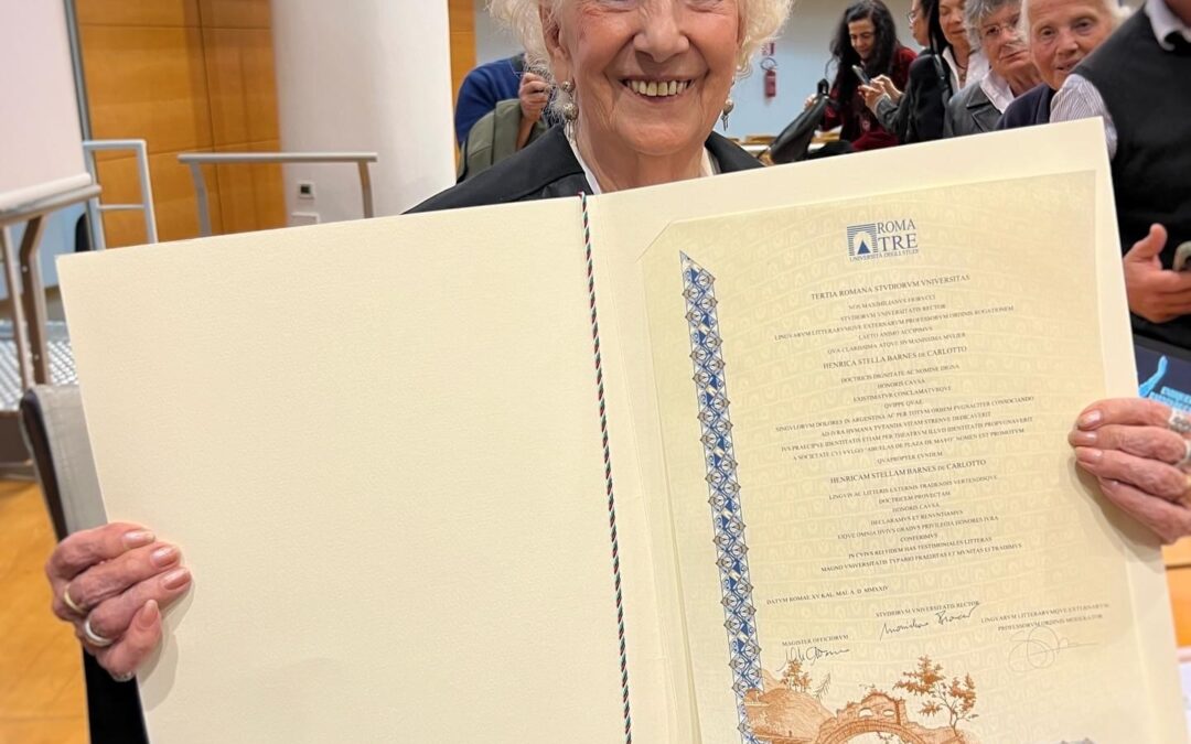 Roma Tre, laurea honoris causa a Estela de Carlotto, presidente di Abuelas de Plaza de Mayo