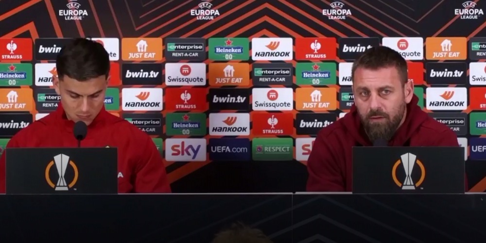 Europa League, De Rossi e Dybala avvertono il Milan: “Roma a San Siro per vincere”