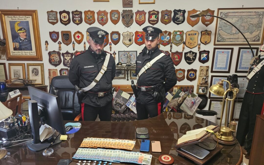 Trovato con 34 dosi di cocaina, 25enne arrestato dai Carabinieri