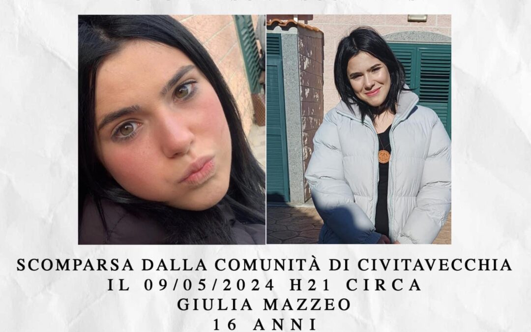 Ancora nessuna notizia di Giulia Mazzeo, la 16enne scomparsa da Civitavecchia