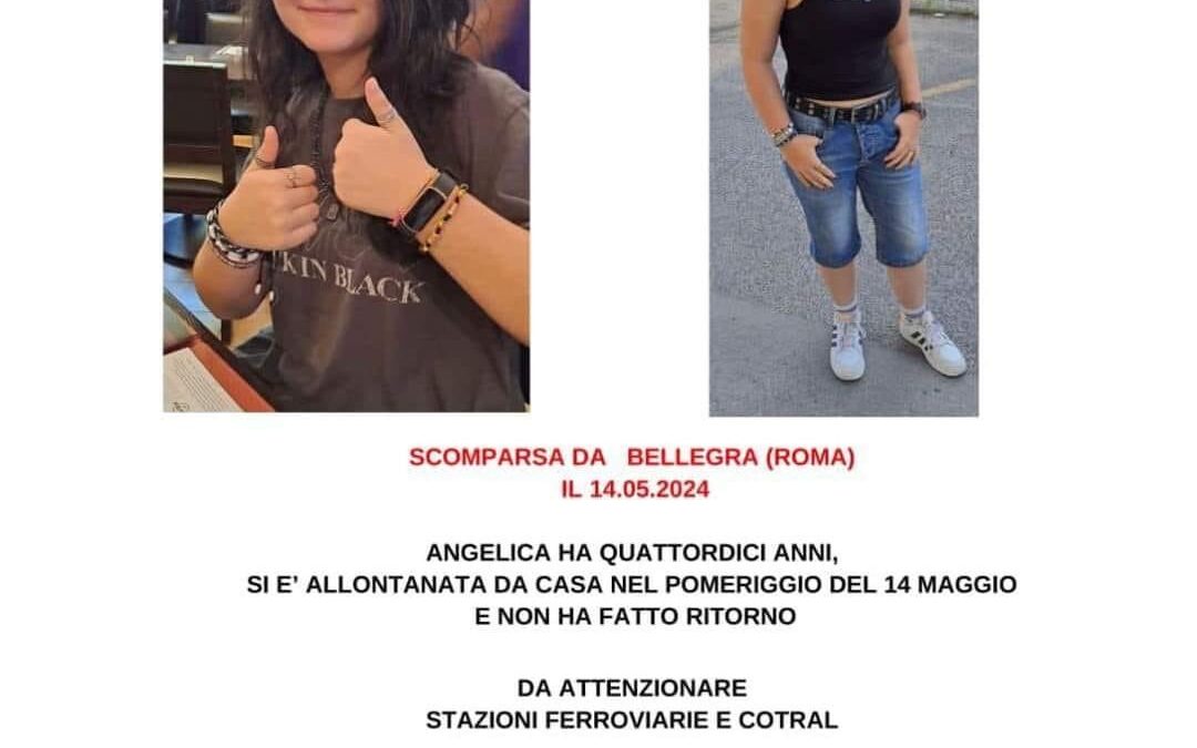 Angelica, 14enne di Roma, manca da casa da martedì. L’appello dei genitori e le ricerche dei Carabinieri