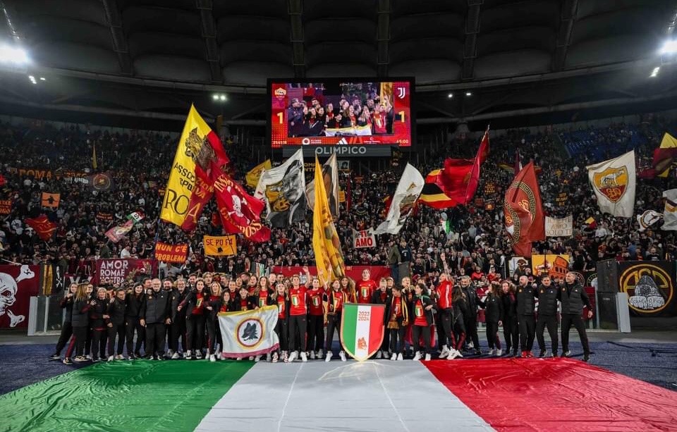 Roma femminile, grande festa allo stadio Olimpico per il secondo scudetto