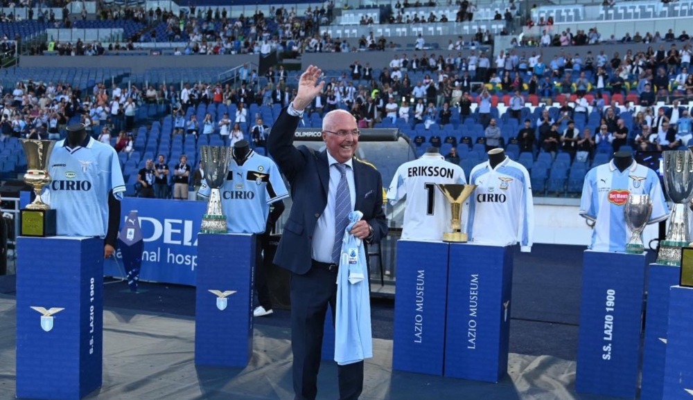 Lo stadio Olimpico celebra l’ex tecnico Sven Goran Eriksson: “Mai avuto una Lazio così forte”