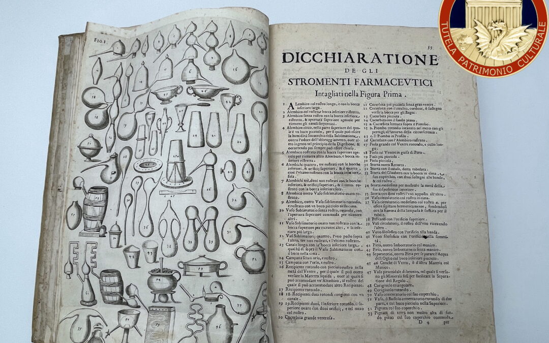 Restituito al Nobile Collegio Chimico Farmaceutico di Roma un testo raro del XVII secolo