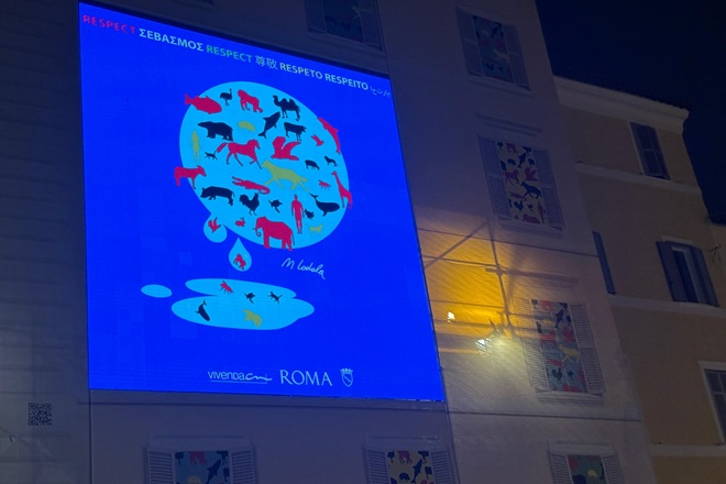 Il Comune di Roma per i diritti degli animali, svelata l’opera digitale di Marco Lodola
