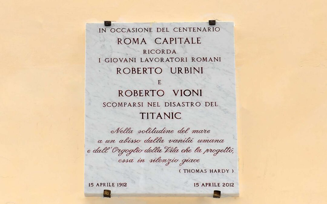 Titanic, la tragica storia dei due romani a bordo in una targa commemorativa