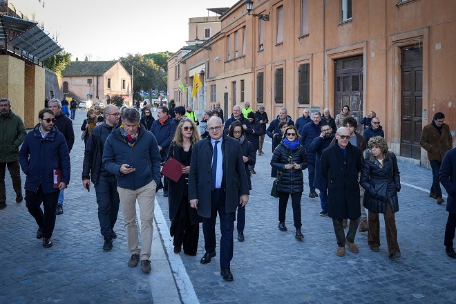 Via di San Teodoro, il sindaco Gualtieri inaugura la prima fase dei lavori