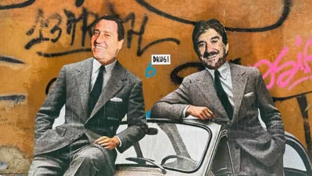 A Trastevere un murale dedicato a Gigi Proietti e Alberto Sordi