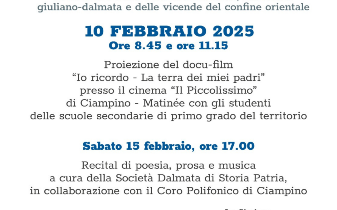Il Comune di Ciampino celebra il Giorno del Ricordo