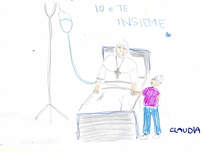 I piccoli pazienti del Bambino Gesù dedicano dei disegni al Papa