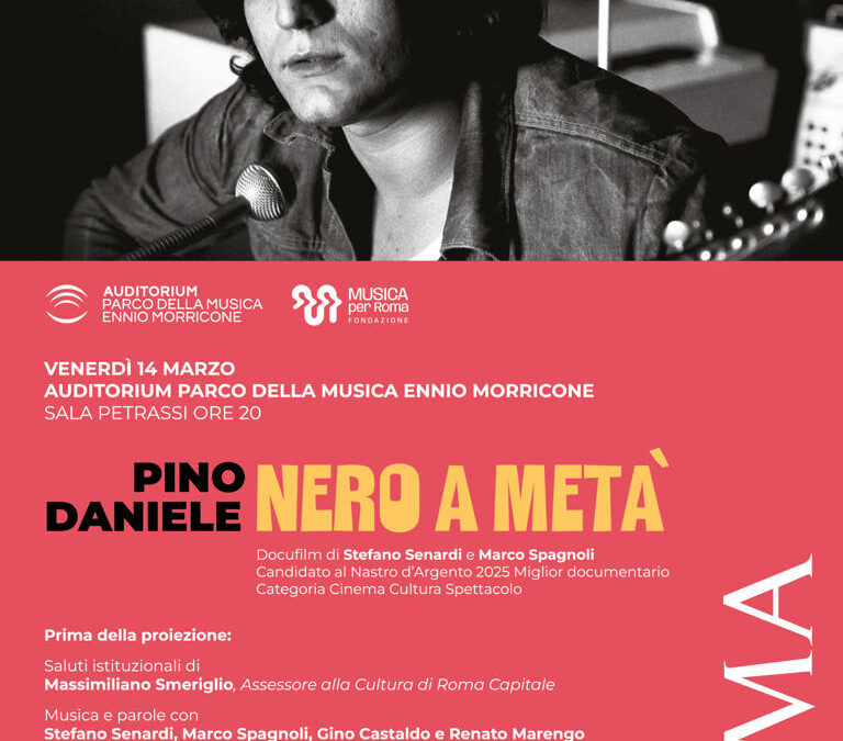 “Nero a metà”, il 14 marzo all’Auditorium omaggio a Pino Daniele