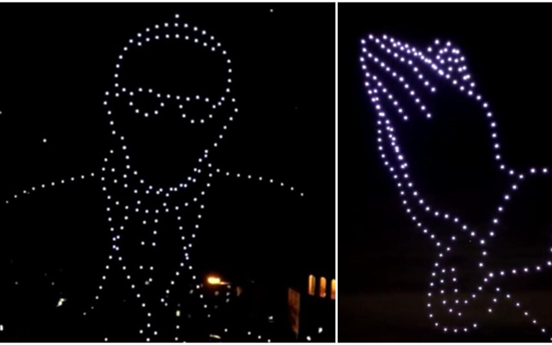 Papa Francesco, in Spagna 200 droni per uno show aereo nel ricordo del Pontefice