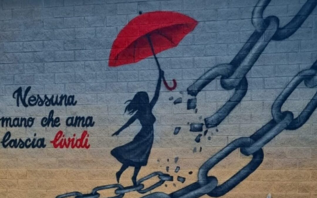 Tor Cervara, giovane artista realizza un murale contro la violenza sulle donne