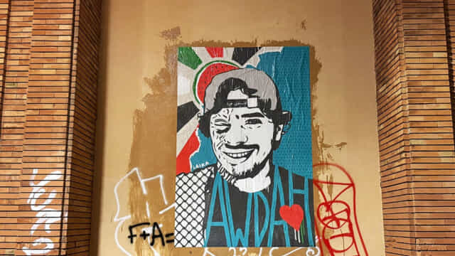 Garbatella: “Awdah”, l’opera della street artist Laika dedicata all’attivista ucciso in Cisgiordania