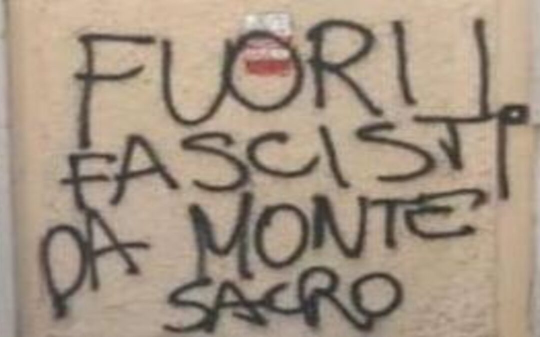 Scritte fuori dalla sede di Forza Italia a Montesacro: “Fuori i fascisti”