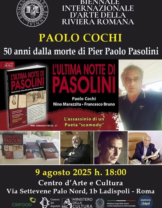 Ladispoli ricorda Pasolini: il 9 agosto la presentazione del libro sull’omicidio