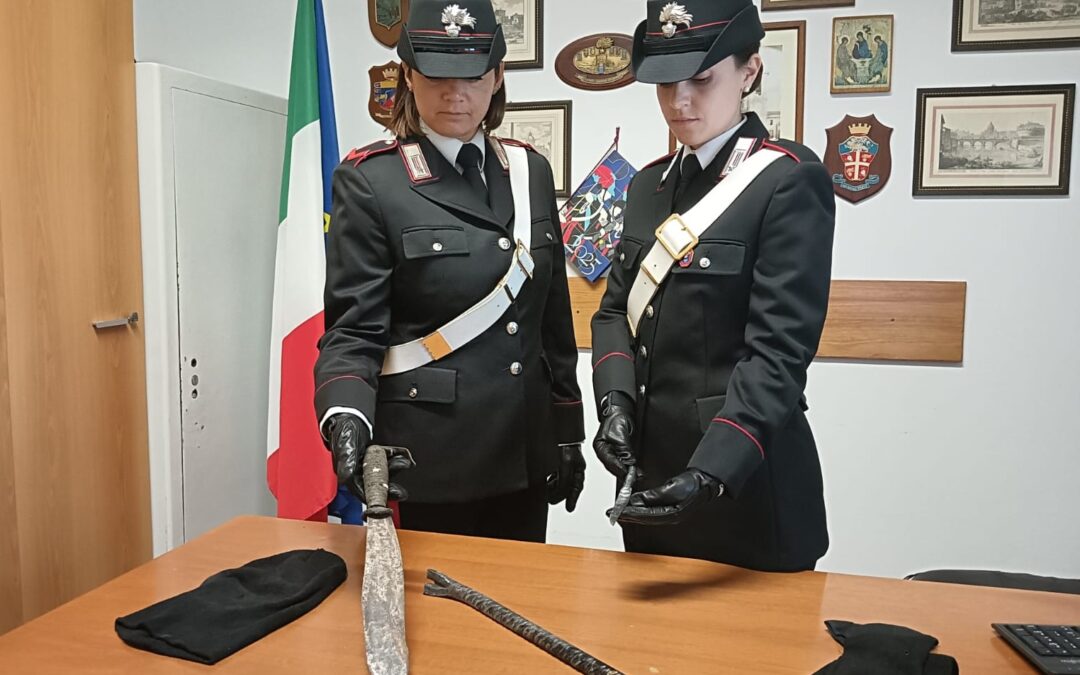 Fermato per un controllo, nel furgone trasportava un machete e armi bianche. Denunciato 50enne