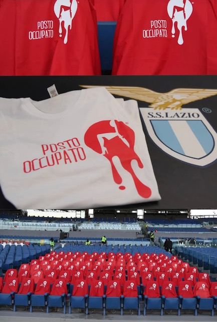 All’Olimpico durante Lazio- Lecce, un Posto Occupato per le vittima di femminicidio