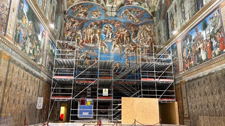 Giudizio Universale, sono state montate le impalcature per il restauro