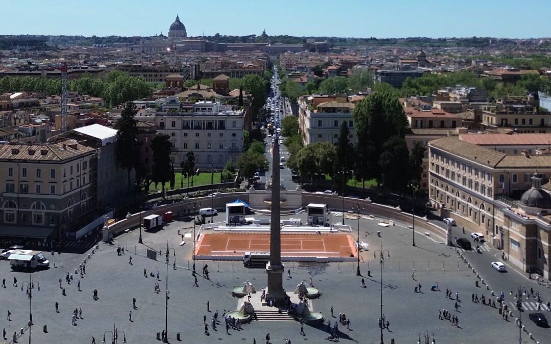 Internazionali di tennis al via sul campo di Piazza del Popolo