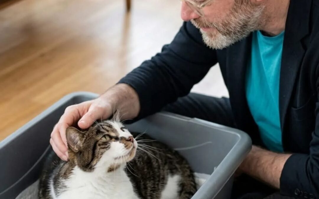La nuova vita insieme della gattina Rosi e del suo papà Pierluigi