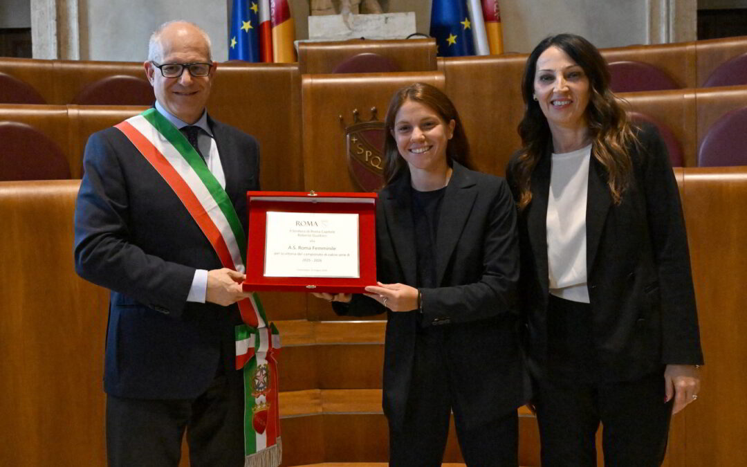 Roma Women premiata in Campidoglio per la vittoria dello scudetto 2025-26
