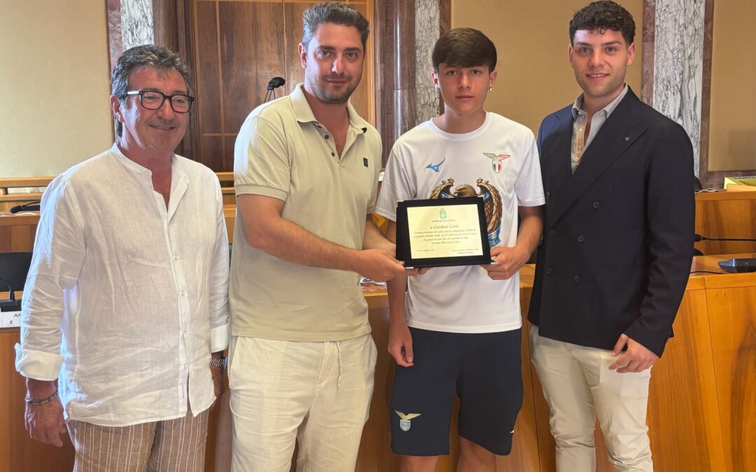 Lazio, premiato Giordano Gatto campione d’Italia Under 15 di calcio a cinque