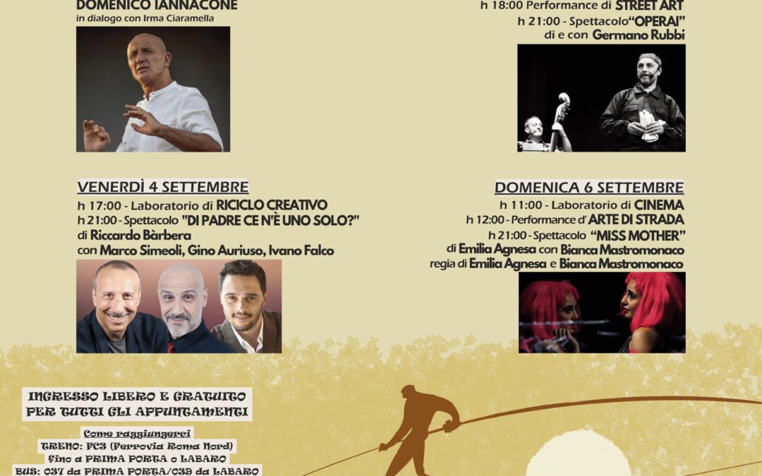 Labaro, dal 3 al 6 settembre “Sguardi Periferici”: teatro, arte e laboratori gratuiti