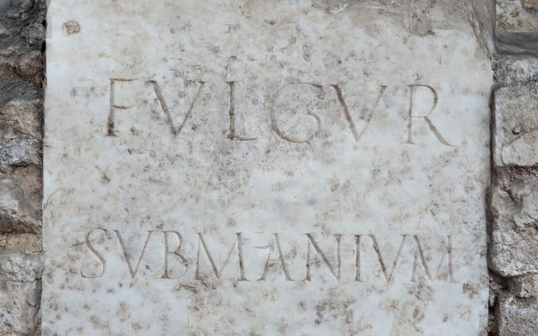 Villa Adriana, riaffiora iscrizione del fulgur conditum: il rito romano del fulmine consacrato