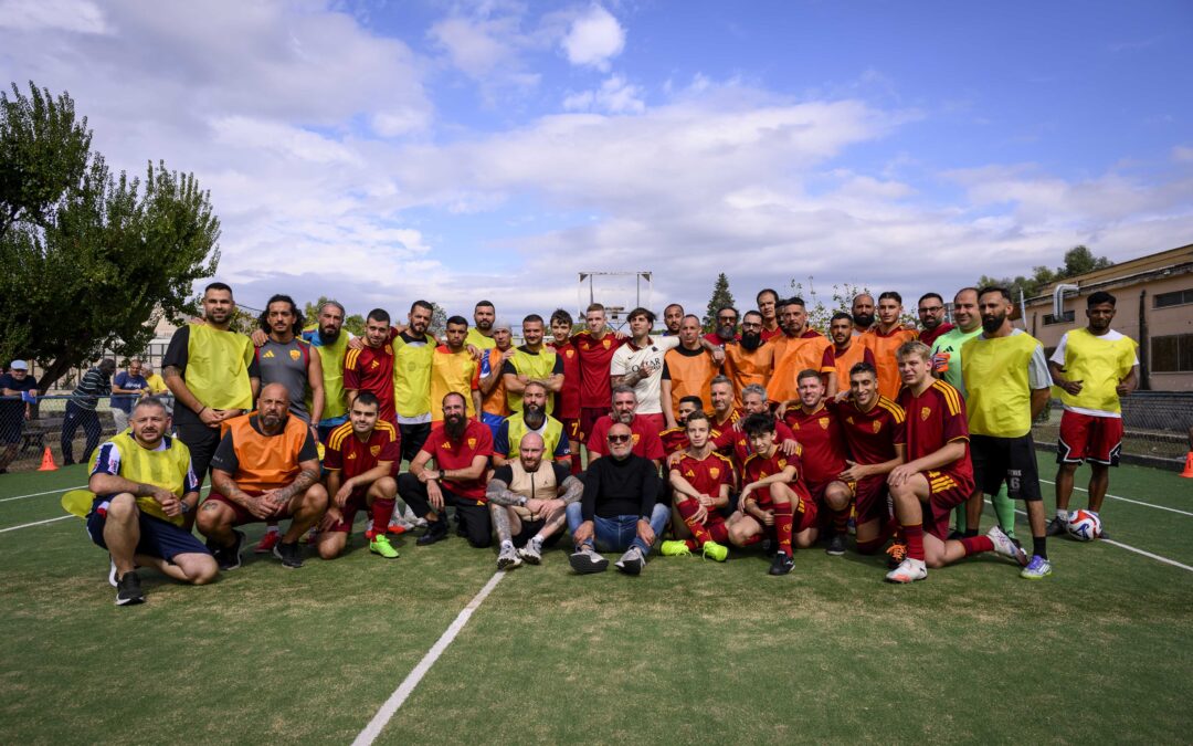 Pellegrini alla casa di reclusione di Rebibbia con l’AS Roma Autistic Football Club